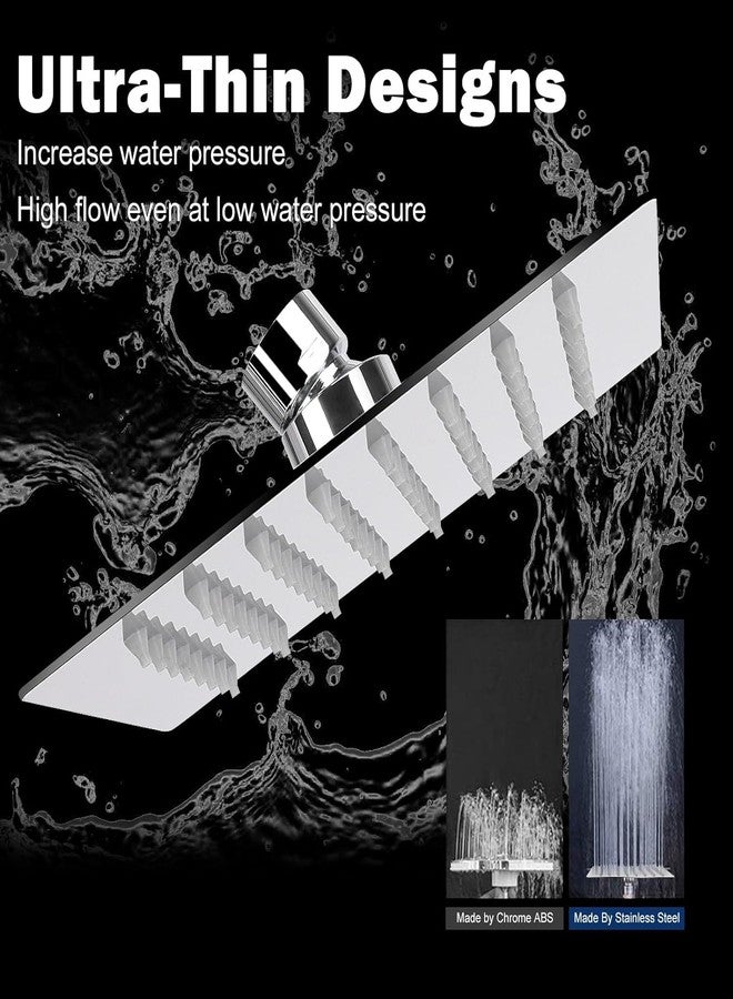 JAGGER رأس دش مطري JAGGER JAG216، رأس دش مطري مربع من الفولاذ المقاوم للصدأ عالي التدفق، تجربة استحمام رائعة حتى مع تدفق المياه المنخفض (فضي [تشطيب كروم]) (6 بوصة × 6 بوصة [مربع]) - Image 4